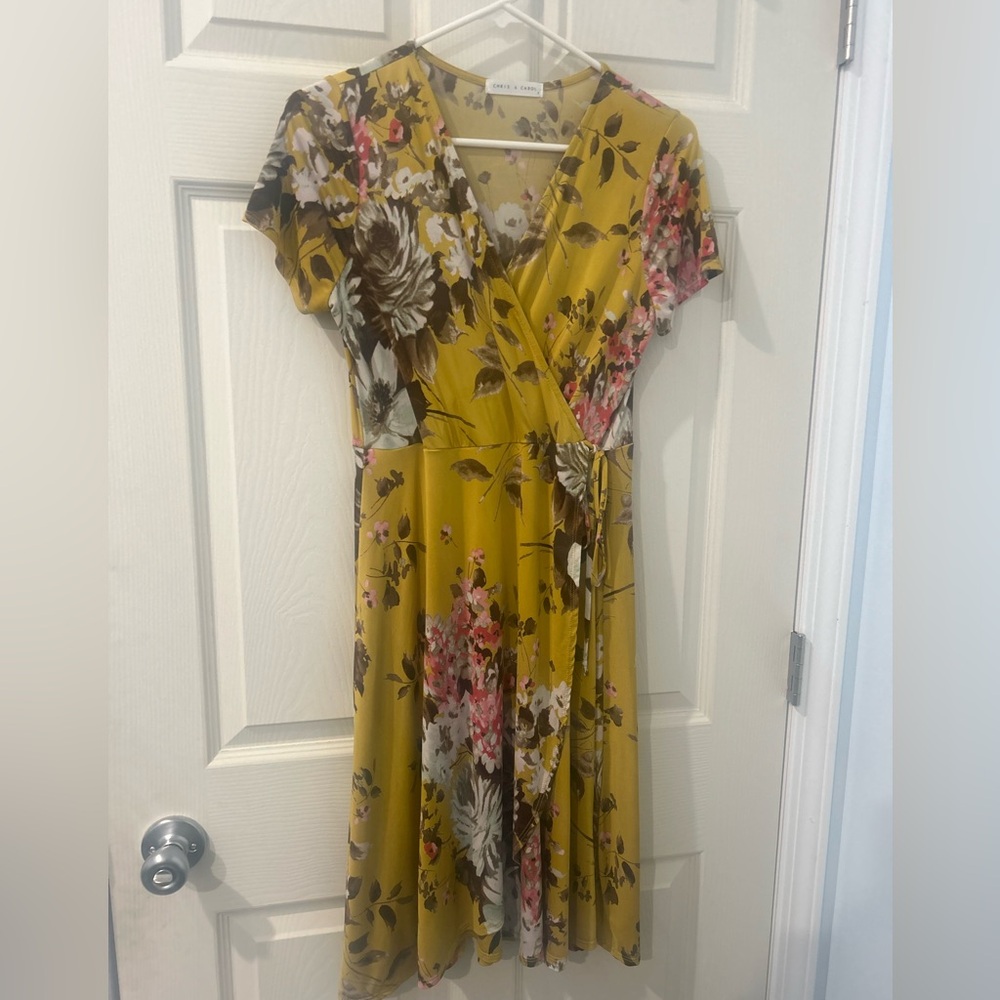 Chris & Carol Yellow Floral Dresss